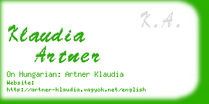 klaudia artner business card